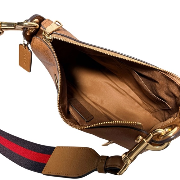 Coach Carriage Logo Pebble Grain Leather Saddle Bag - Picture 15 of 16